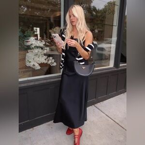 Abercrombie & Fitch Black Satin Dress